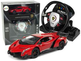 Žaidimų zona | PC | Konsolės | Priedai // Radijo valdomi žaislai ir priedai // Auto Zdalnie Sterowane RC Lamborghini Veneno Z Kierownicą Czerwone 1:24