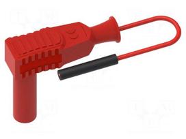 Test lead | 60VDC | 3A | socket 0,8mm,angular banana plug 4mm | red