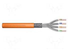 Wire | S/FTP | Cat 7 | 4x2x23AWG | wire | LSZH | orange | 1000m | CPR: Cca