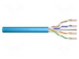 Wire | U/UTP | Cat 6a | 4x2x23AWG | Cu | wire | LSZH | light blue | 100m