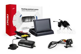 Automobilių ir motociklų prekės, elektronika, navigacija, CB radijas // Parkavimo jutiklių sistemos | Centrinio užrakto sistema | Automobilių signalizacijos // Zestaw czujników parkowania tft02 4,3" z kamerą hd-315-led 4 sensory białe