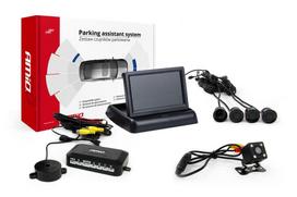 Automobilių ir motociklų prekės, elektronika, navigacija, CB radijas // Parkavimo jutiklių sistemos | Centrinio užrakto sistema | Automobilių signalizacijos // Zestaw czujników parkowania tft02 4,3" z kamerą hd-315-led 4 sensory czarne
