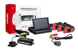 Automobilių ir motociklų prekės, elektronika, navigacija, CB radijas // Parkavimo jutiklių sistemos | Centrinio užrakto sistema | Automobilių signalizacijos // Zestaw czujników parkowania tft02 4,3" z kamerą hd-307-ir 4 sensory czarne wewnętrzne