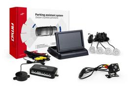 Automobilių ir motociklų prekės, elektronika, navigacija, CB radijas // Parkavimo jutiklių sistemos | Centrinio užrakto sistema | Automobilių signalizacijos // Zestaw czujników parkowania tft02 4,3" z kamerą hd-315-led 4 sensory srebrne