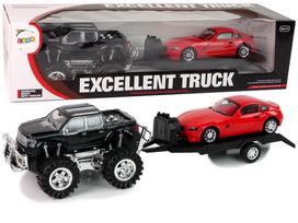 Žaidimų zona | PC | Konsolės | Priedai // Žaislai ir žaidimai vaikams // Zestaw Pojazdów Czarny Monster Truck Białe  Laweta 58 cm