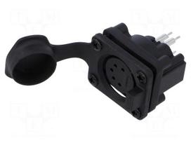 Connector: XLR | socket | female | AXS | 7.5A | 133V | PIN: 5 | IP65 | THT