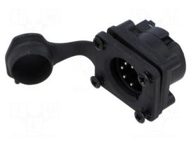 Connector: XLR | socket | male | AXS | 7.5A | 133V | PIN: 5 | IP65 | angled