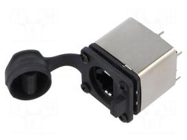 Connector: RJ45 | socket | Cat 5e | shielded,with cover | 8p8c | THT