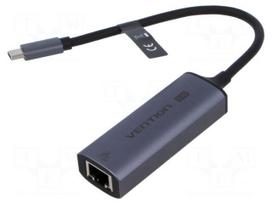 USB to Ethernet adapter | RJ45 socket,USB C plug | grey