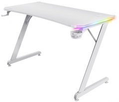 Computer desk Trust GXT 709 LUMINUS RGB White