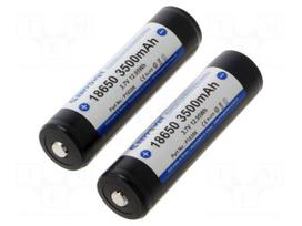 Re-battery: Li-Ion | 18650,MR18650 | 3.7V | 3500mAh | Ø18.2x69.2mm | 8A
