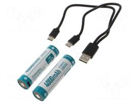 Re-battery: Li-Ion | 18650,MR18650 | 3.7V | 4000mAh | Ø18.5x70.5mm | 8A