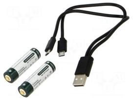 Re-battery: Li-Ion | 14500,AA | 1.5V | 2260mAh | Ø14.5x50.2mm | 2pcs.