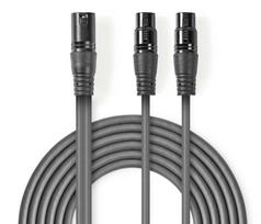 Cable Nedis XLR M - 2x XLR F 1.5m