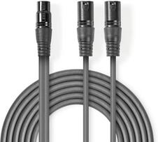 Cable Nedis 2x XLR M - XLR F 1.5m