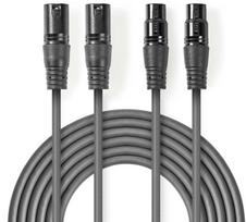 Cable Nedis 2x XLR M - 2x XLR F 3m