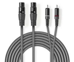 Cable Nedis 2x XLR F - 2x RCA M 3m