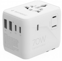 Adapter gembird universal travel adapter 70W White