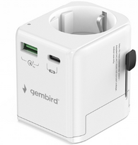 Adapter Gembird Grounded Universal Travel Adapter 20W