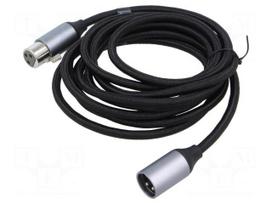 Cable | XLR male 3pin,XLR female 3pin | 3m | Plating: nickel plated