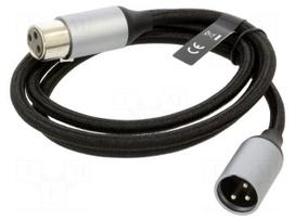 Cable | XLR male 3pin,XLR female 3pin | 1m | Plating: nickel plated