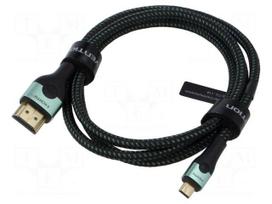 Cable | HDMI plug,micro HDMI plug | textile | HDMI 2.1 | 4K,8K | 1m