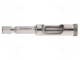 Diamond hole saw | Ø: 15mm | ceramics,glass | Holder: E6,3mm | 6.3mm