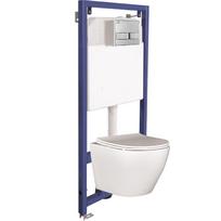 Pakabinamojo unitazo komplektas įleistinis potinkinis Laveo Akan Desna, 10 - 17.5 cm x 52.5 cm