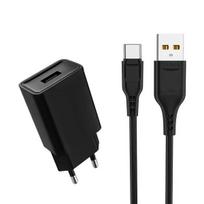 Mobilieji telefonai ir priedai // USB tinklo įkrovikliai // Ładowarka sieciowa USB + kabel USB typu C 2400 mA 12 W