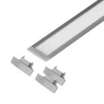 Įrankiai ir matavimo prietaisai // Įrankių, priedų naujienos // Zestaw: profil aluminiowy do taśm LED, 2000 x 24,5 x 6,05 mm, podtynkowy, srebrny, klosz mrożony, 4 zaślepki