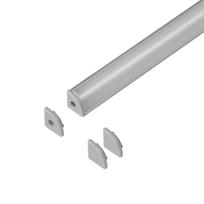 Įrankiai ir matavimo prietaisai // Įrankių, priedų naujienos // Zestaw: profil aluminiowy do taśm LED, 2000 x 10 x 10 mm, narożny, srebrny, klosz mleczny, 4 zaślepki