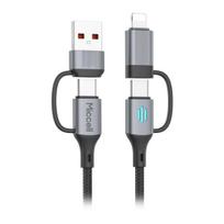 Įrankiai ir matavimo prietaisai // Įrankių, priedų naujienos // Kabel USB-A/C - USB-C/Lightning Miccell VQ-D145, 240W, 1m, czarny