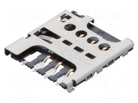 Connector: for cards | PIN: 6 | SMT | Contacts: copper alloy | reel