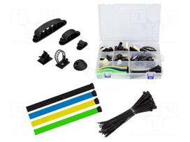 Cable box | black | cable ties,fixation holders