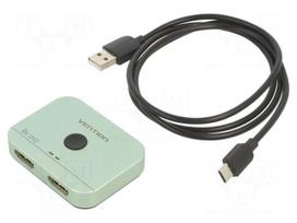 Splitter | HDMI 2.1 | 4K,8K | grey | Input: HDMI socket,USB C socket