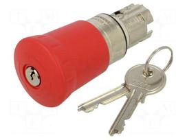 Switch: emergency stop with key | 22mm | Stabl.pos: 2 | red | IP67