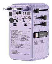 Verbatim Charge 'n' Travel 70W 2C retractable Universal Travel Adapter Purple
