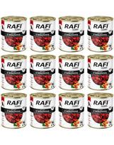 RAFI Classic su jautiena, 12 vnt. po 800 g, šlapias šunų maistas