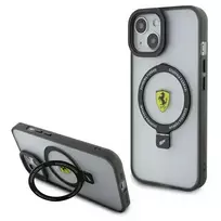 FERRARI FEHMP15MUSCAH iPhone 15 Plus | 14 Plus 6.7" Transparent Hard Case with Ring Stand, 2023 Collection, MagSafe