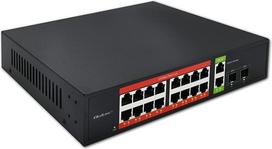 Qoltec Gigabit Ethernet SWITCH PoE 16xRJ45 2xRJ45 2xSF