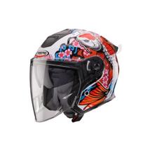 Atviras šalmas Caberg Flyon II Koi baltas/raudonas/oranžinis/mėlynas