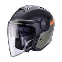 Atviras šalmas Caberg Soho Zephyr juoda/žalia/oranžinė