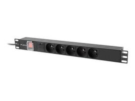 LANBERG PDU 1U 16A 5x french 2m Black