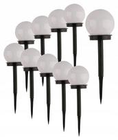 Lauko apšvietimas, 10 vienetų LED saulės energija maitinamų sodo lempų rinkinys, rutulio formos, 10 cm, šalta balta šviesa