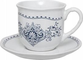 Puodelis su lėkštute Secret de Gourmet Cottage, mėlyna sp./balta sp., 0.180 l