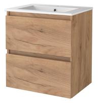 Vonios spintelė su praustuvu Sanibell Basicline, whiskey oak sp., 46.5 cm x 61 cm x 67 cm