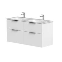 Vonios spintelė Kame Big 120cm dviguba 2 stalčiai Balta Matinė BUD/12-3DR/WS-BIG