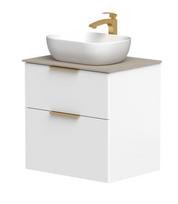 Vonios spintelė Kame Big 60 cm 2 stalčiai, po stalviršiu, Balta matinė BUC/6-3DR/WS-BIG