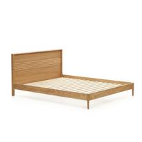 Dvigulė lova natūralios spalvos su lovos grotelėmis iš ąžuolo masyvo 180x200 cm Lenon – Kave Home