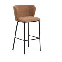 Terakotos spalvos iš audinio baro taburetė (sėdynės aukštis 75 cm) Ciselia – Kave Home